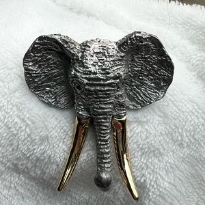 Silver and Gold Elephant Brooch
